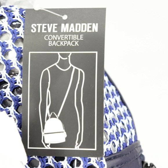 Steve Madden Murray Mesh Convertible Backpack Navy BMURRAY $78 main image 5